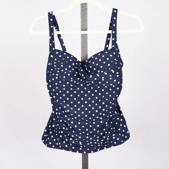 Bond-Eye Australia Other - Bond Eye Australia Women's Padded Tankini Swim Top US SZ 8 Navy White Polka Dot